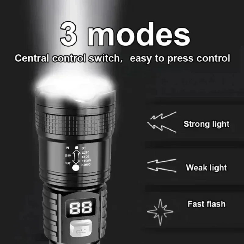 100000LM Super Bright Flashlight Outdoor Waterproof Camping Lantern
