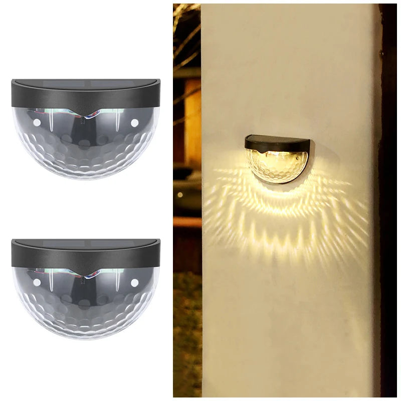 2PCS Solar Wall Lamp, 6LEDs Outdoor Waterproof Solar Light Warm White