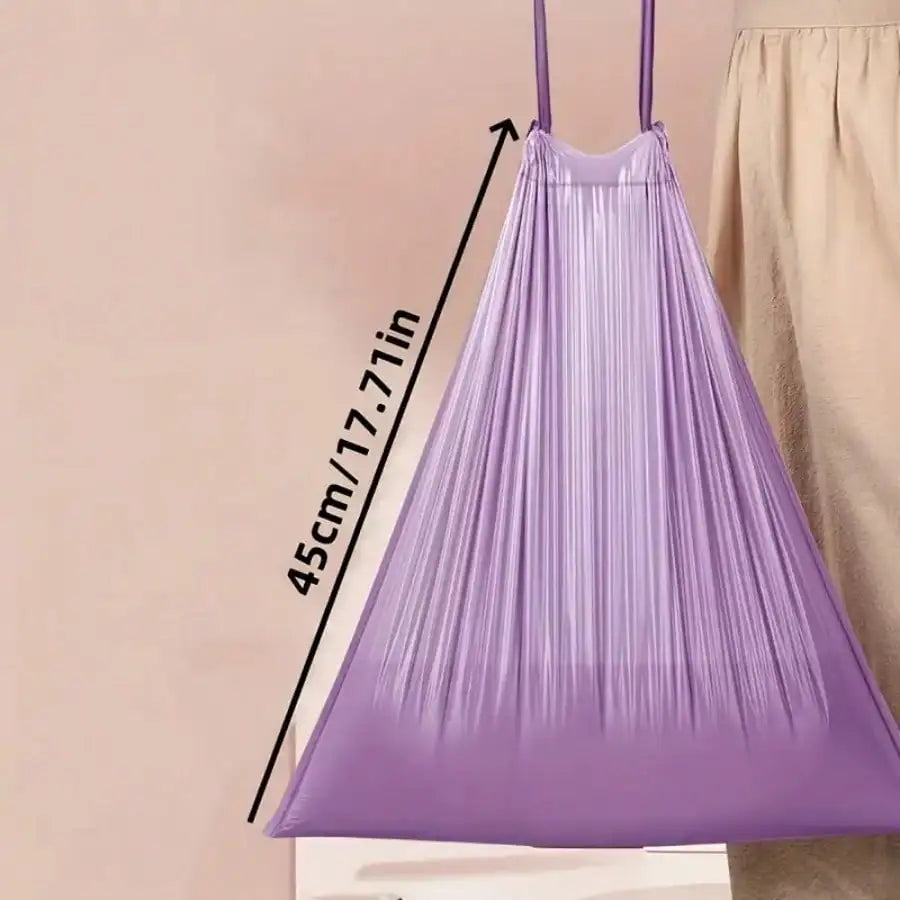 100pcs Trash Drawstring Purple Trash Bags
