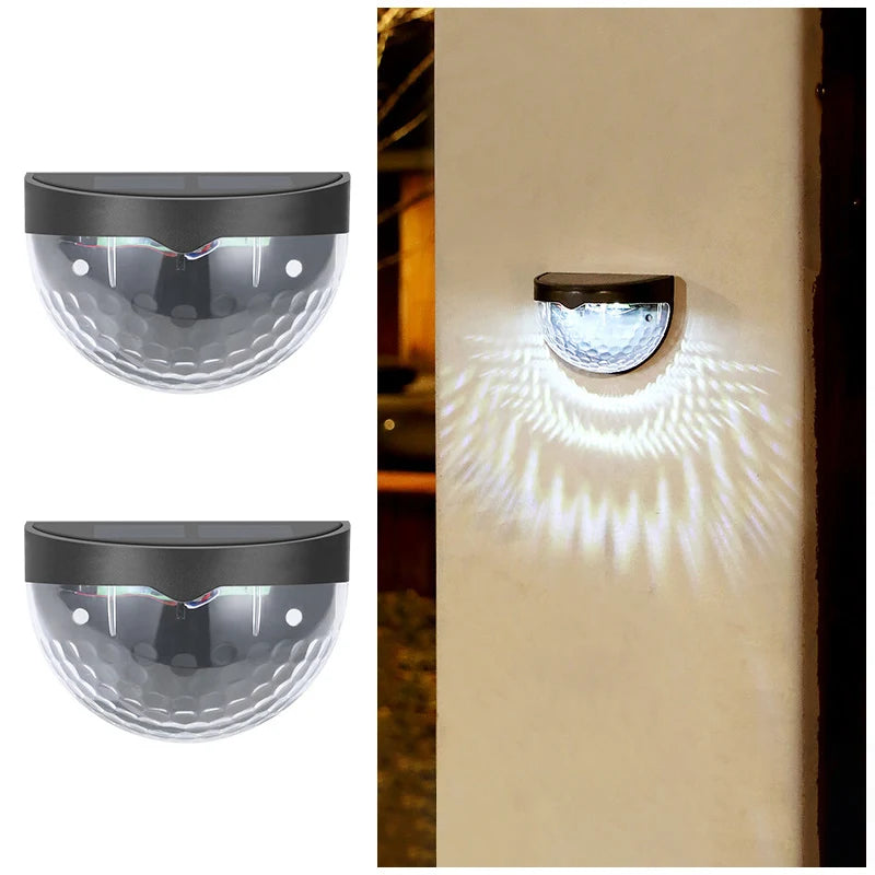 2PCS Solar Wall Lamp, 6LEDs Outdoor Waterproof Solar Light Warm White