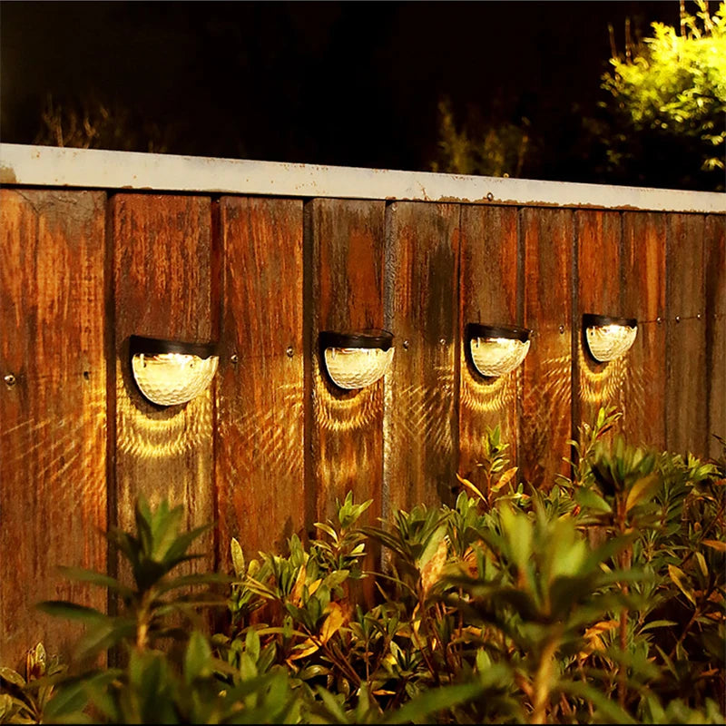 2PCS Solar Wall Lamp, 6LEDs Outdoor Waterproof Solar Light Warm White